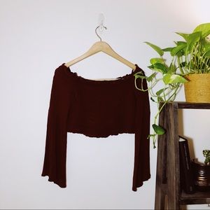 LA Hearts | Purple Long Sleeve Crop Top